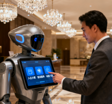 工業(yè)顯示器在酒店迎賓機器人中的應(yīng)用